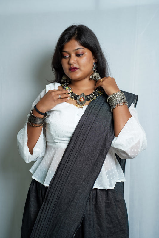 Black Skirt Style Saree