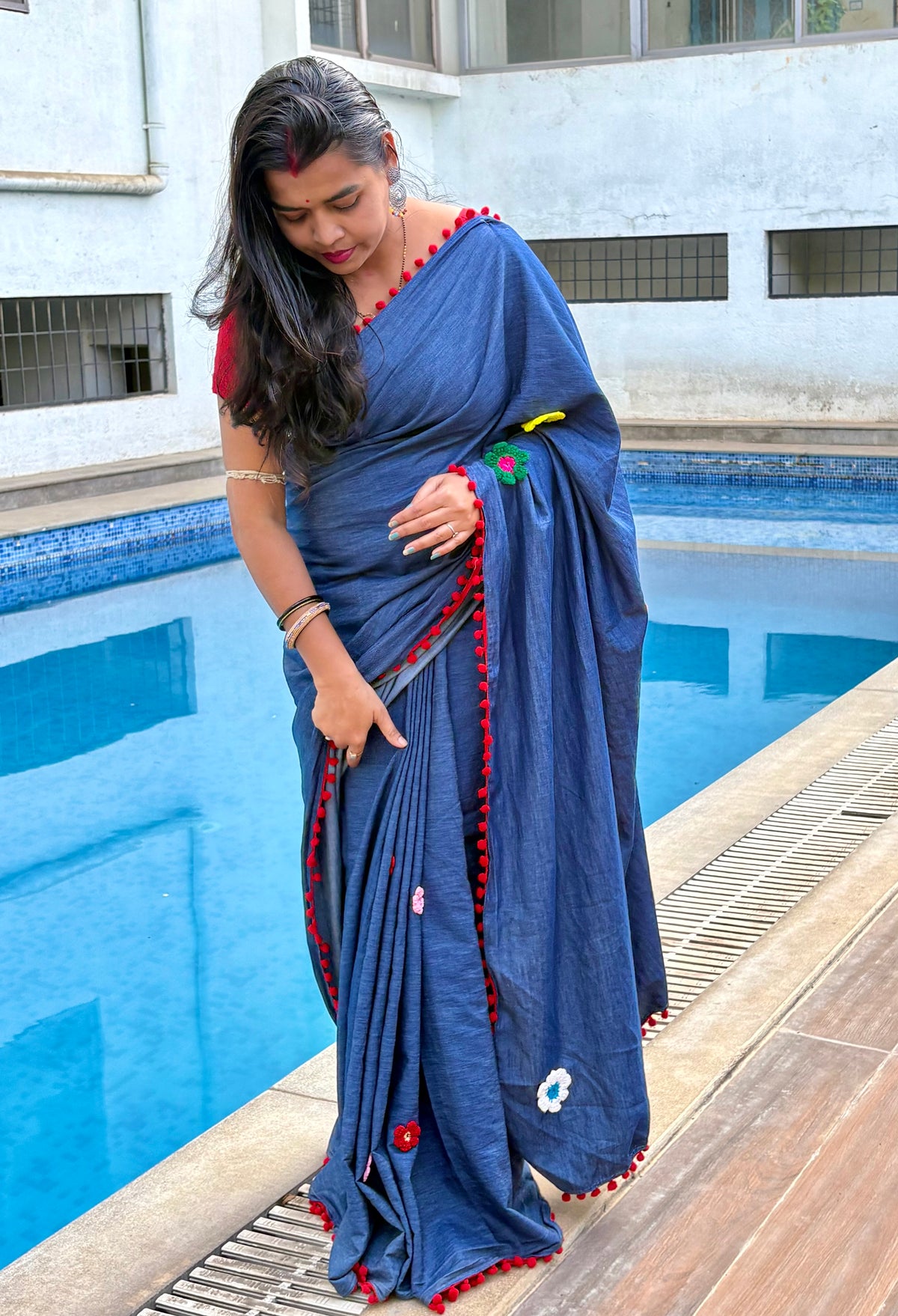 Crochet Bloom Saree