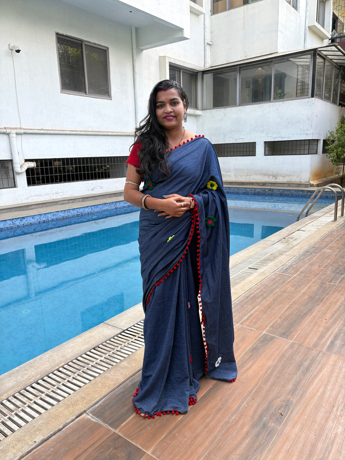 Crochet Bloom Saree