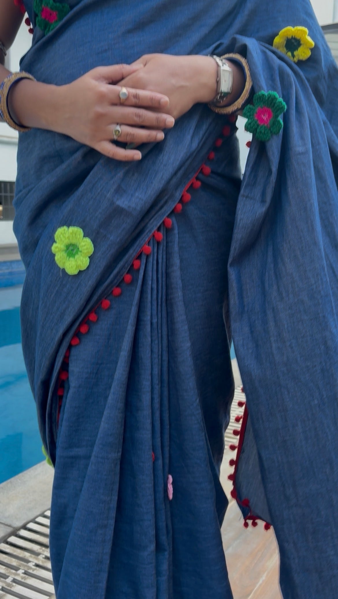Crochet Bloom Saree