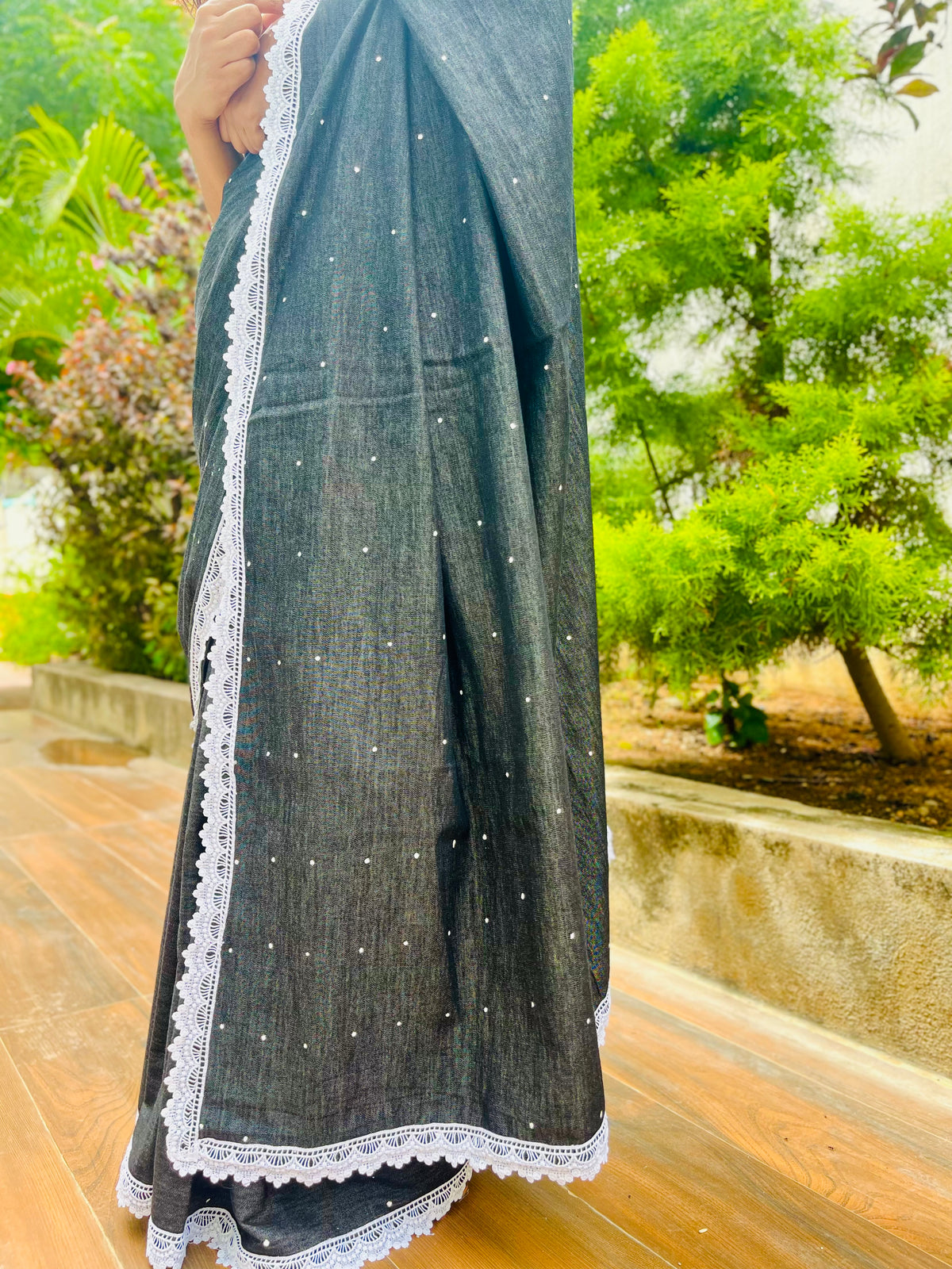 Midnight Dots Saree