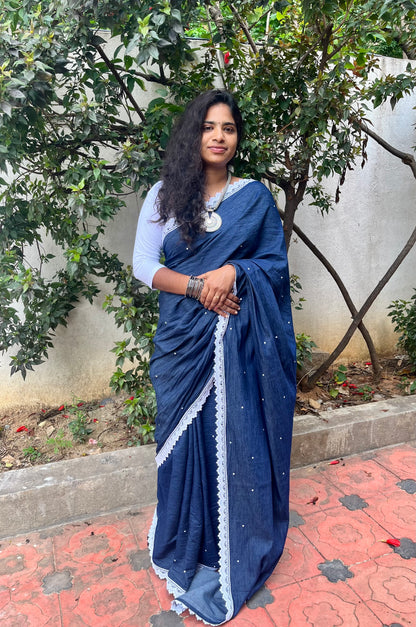 Indigo Dots Saree