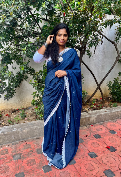Indigo Dots Saree
