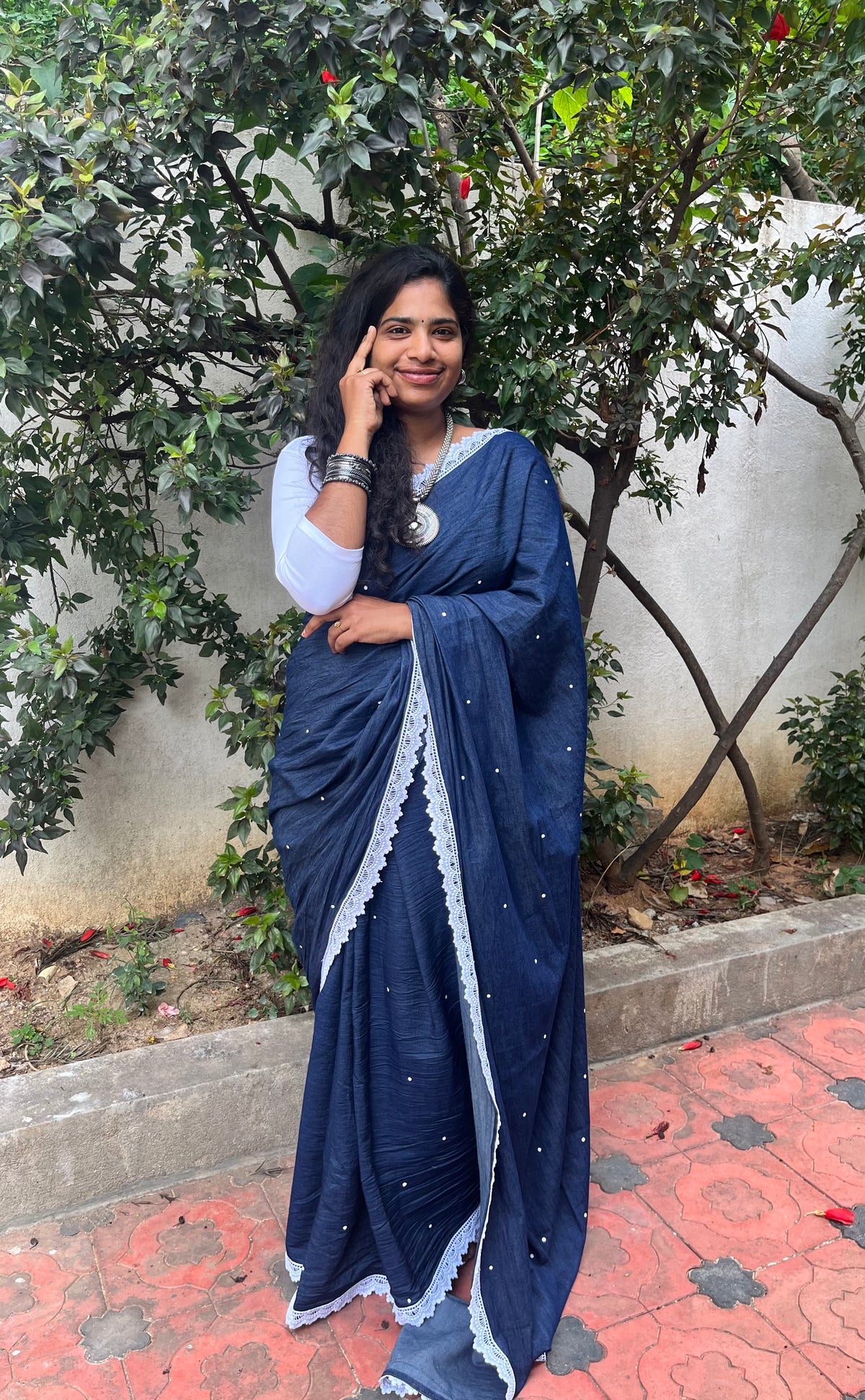 Indigo Dots Saree