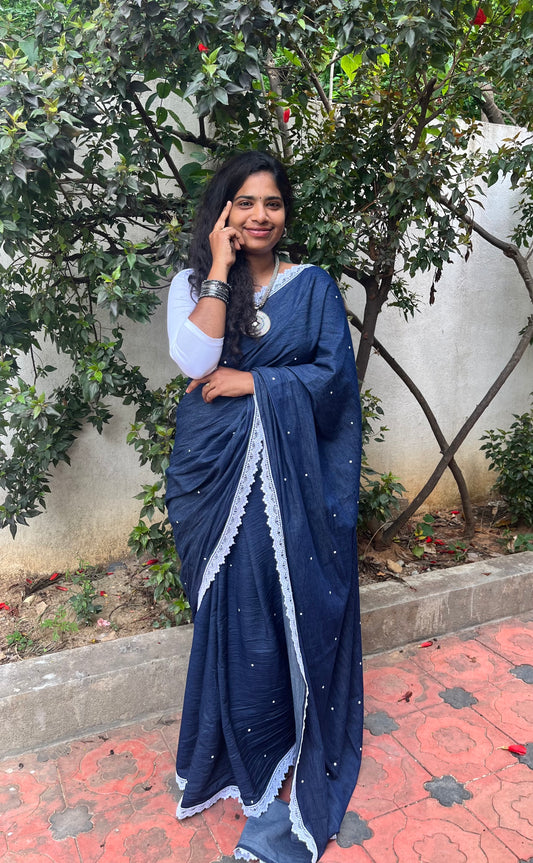 Indigo Dots Saree