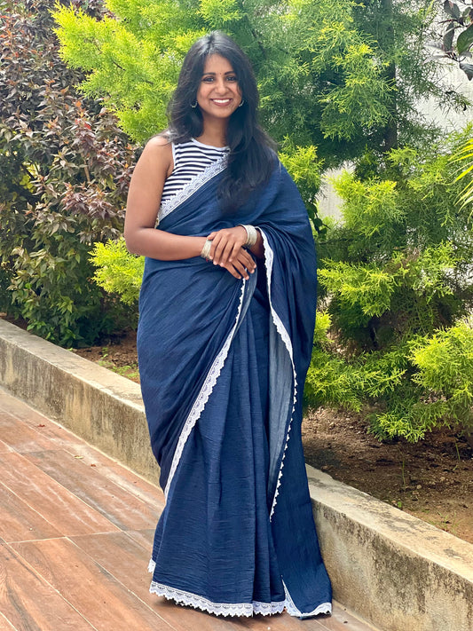 Indigo Lace Saree