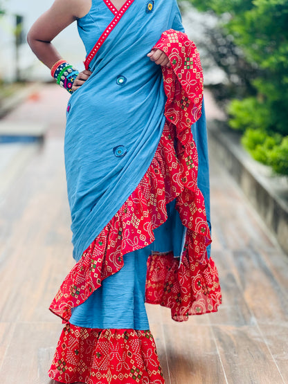 Denim Bhandhini Bloom Saree