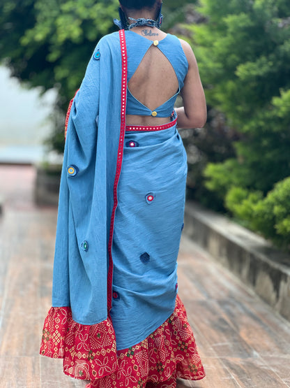 Denim Bhandhini Bloom Saree
