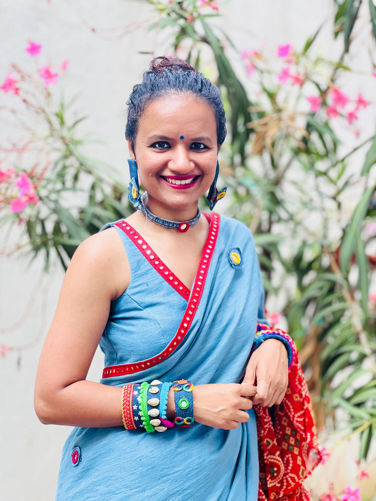 Denim Bhandhini Bloom Saree